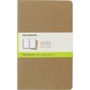 Moleskine Cahier Plain Journals Large 5"x8.25" 3‑Pack Kraft Brown